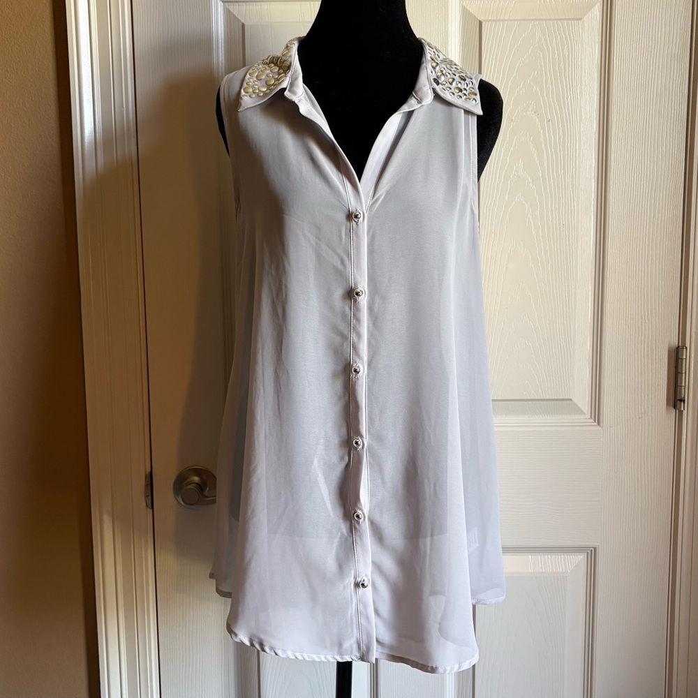 h.i.p. Studded Sleeveless Blouse